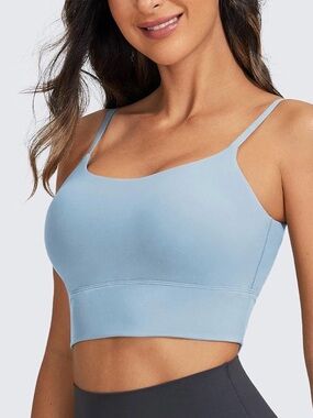 Crz Yoga Light Blue Seamless Longline Bralette